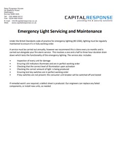 Emergency Light Servicing And Maintenance